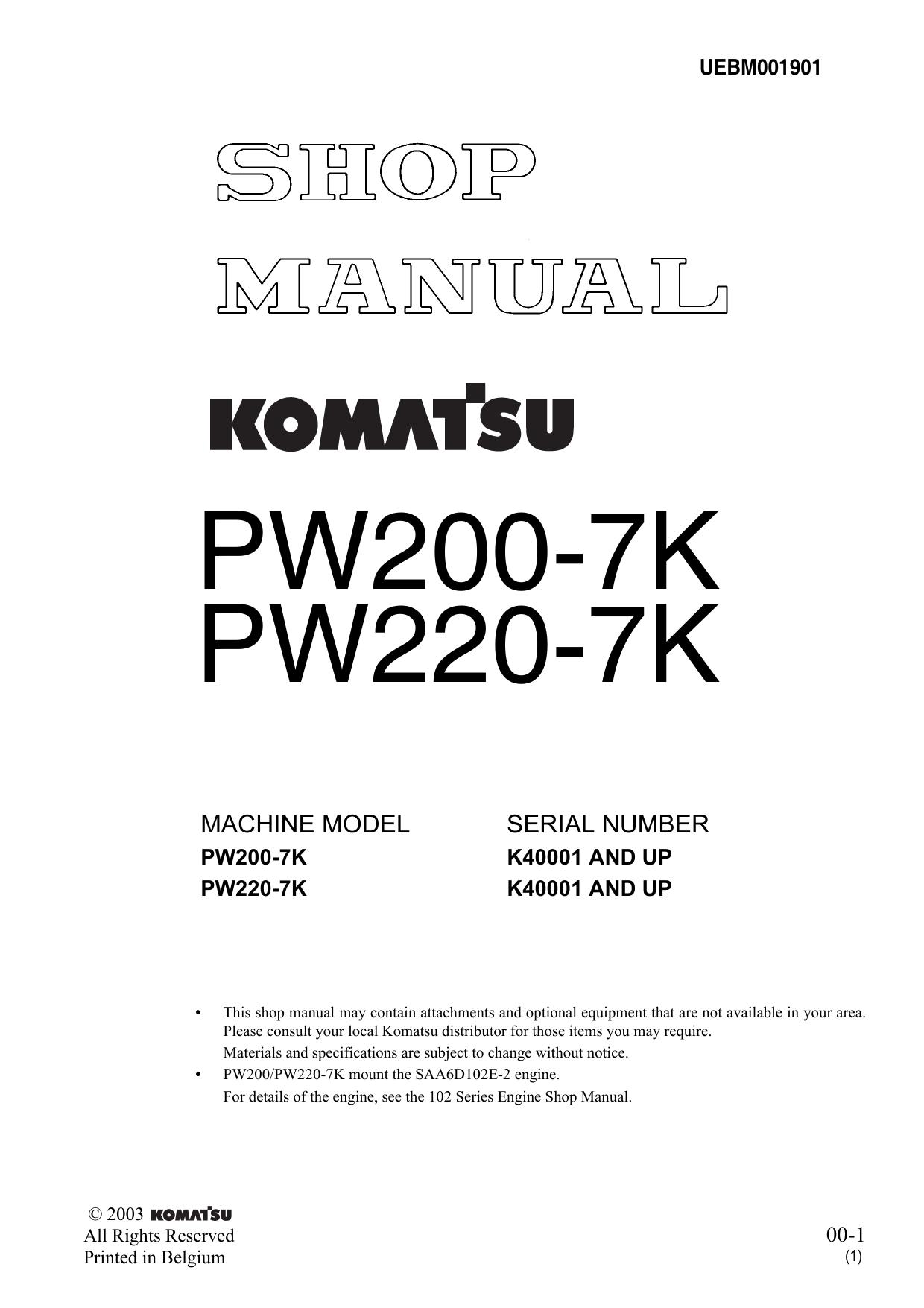 PW200 PW220-7K